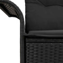 Havemøbelsofa med pude Sort 141 x 62 x 69cm polyrattan