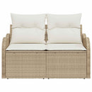Havemøbelsofa med pude Beige 121 x 62 x 69cm polyrattan