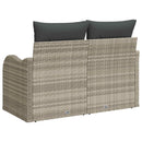 Havemøbelsofa med pude Lysegrå 121 x 62 x 69cm polyrattan
