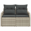 Havemøbelsofa med pude Lysegrå 121 x 62 x 69cm polyrattan