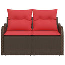 Havemøbelsofa med pude 121 x 62 x 69 cm polyrattan