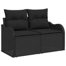 Havemøbelsofa med pude Sort 121 x 62 x 69cm polyrattan