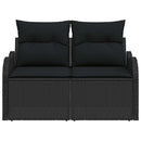 Havemøbelsofa med pude Sort 121 x 62 x 69cm polyrattan
