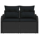 Havemøbelsofa med pude Sort 121 x 62 x 69cm polyrattan