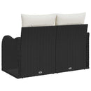 Havemøbelsofa med pude Sort 121 x 62 x 69cm polyrattan