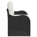 Havemøbelsofa med pude Sort 121 x 62 x 69cm polyrattan