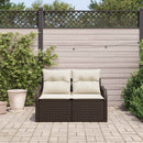 Havemøbelsofa med pude Brun 121 x 62 x 69cm polyrattan