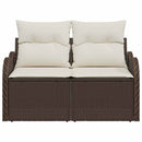 Havemøbelsofa med pude Brun 121 x 62 x 69cm polyrattan