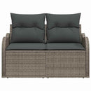 Havemøbelsofa med pude Grå 121 x 62 x 69cm polyrattan