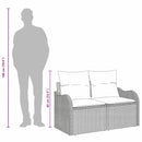 Havemøbelsofa med pude Grå 121 x 62 x 69cm polyrattan