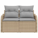 Havemøbelsofa med pude Beige 121 x 62 x 69cm polyrattan