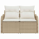 Havemøbelsofa med pude Beige 121 x 62 x 69cm polyrattan