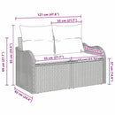 Havemøbelsofa med pude Beige 121 x 62 x 69cm polyrattan