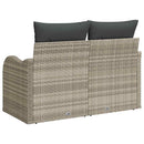 Havemøbelsofa med pude Lysegrå 121 x 62 x 69cm polyrattan
