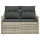 Havemøbelsofa med pude Lysegrå 121 x 62 x 69cm polyrattan