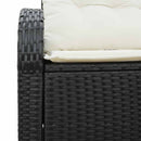 Havemøbelsofa med pude Sort 124 x 62 x 69cm polyrattan