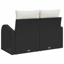 Havemøbelsofa med pude Sort 124 x 62 x 69cm polyrattan