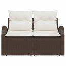 Havemøbelsofa med pude Brun 124 x 62 x 69cm polyrattan