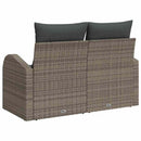 Havemøbelsofa med pude Grå 124 x 62 x 69cm polyrattan