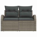 Havemøbelsofa med pude Grå 124 x 62 x 69cm polyrattan