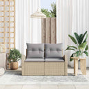 Havemøbelsofa med pude Beige 124 x 62 x 69cm polyrattan