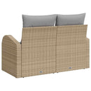 Havemøbelsofa med pude Beige 124 x 62 x 69cm polyrattan