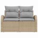 Havemøbelsofa med pude Beige 124 x 62 x 69cm polyrattan