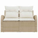 Havemøbelsofa med pude Beige 124 x 62 x 69cm polyrattan