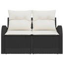 Havemøbelsofa med pude Sort 124 x 62 x 69cm polyrattan