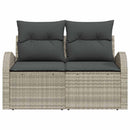 Havemøbelsofa med pude Lysegrå 124 x 62 x 69cm polyrattan