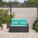 Havemøbelsofa Sort 124 x 62 x 85cm polyrattan