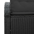 Havemøbelsofa med pude Sort 124 x 62 x 69cm polyrattan