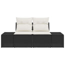 Havemøbelsofa med pude Sort 184 x 62 x 69 cm polyrattan