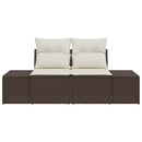 Havemøbelsofa med pude Brun 184 x 62 x 69 cm polyrattan