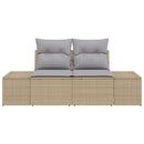 Havemøbelsofa med pude Beige 184 x 62 x 69 cm polyrattan