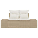 Havemøbelsofa med pude Beige 184 x 62 x 69 cm polyrattan