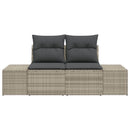 Havemøbelsofa med pude Grå 184 x 62 x 69 cm polyrattan
