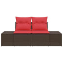Havemøbelsofa med pude 184 x 62 x 69 cm polyrattan
