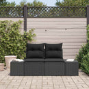 Havemøbelsofa med pude Sort 184 x 62 x 69 cm polyrattan