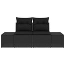 Havemøbelsofa med pude Sort 184 x 62 x 69 cm polyrattan
