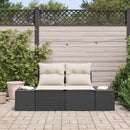 Havemøbelsofa med pude Sort 184 x 62 x 69 cm polyrattan