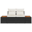 Havemøbelsofa Sort 184 x 62 x 85cm polyrattan