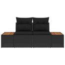 Havemøbelsofa Sort 184 x 62 x 85cm polyrattan