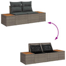 Havemøbelsofa Grå 184 x 62 x 85cm polyrattan