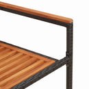 Have stapelstole 2 pcs Brun og sort Solid akacietræ, PE rattan
