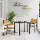 Have stapelstole 2 pcs Brun og sort Solid akacietræ, PE rattan