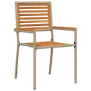 Have stapelstole 2 pcs Brun og Beige Solid akacietræ, PE rattan