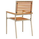 Have stapelstole 2 pcs Brun og Beige Solid akacietræ, PE rattan