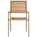 Have stapelstole 2 pcs Brun og Beige Solid akacietræ, PE rattan