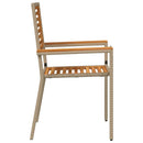 Have stapelstole 2 pcs Brun og Beige Solid akacietræ, PE rattan